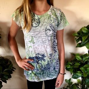 🔴! Floral sheer tee